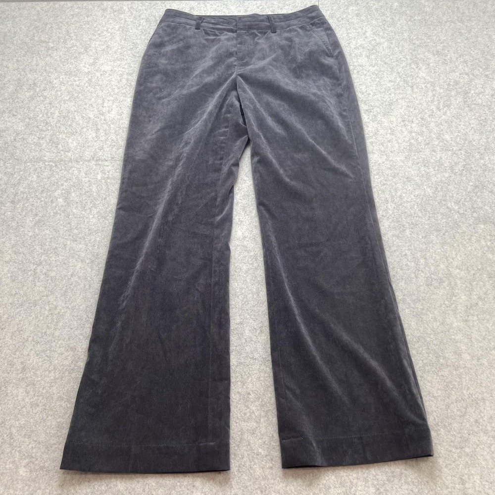 Coldwater Creek Pants Womens 10 (32x31) Gray Velvet Stretch Trouser Fit Wide Leg